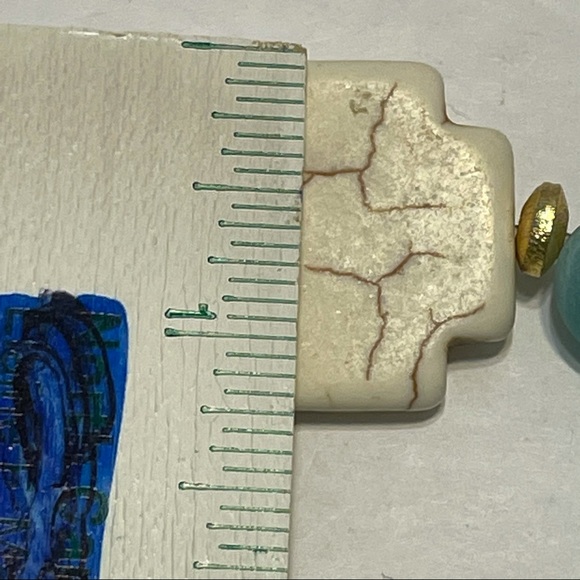 artisan stretch bracelet turquise howlite glass - Picture 3 of 8